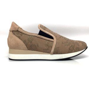 NEW MAX MARA MM40 Women's Nude Lace Suede Sneakers